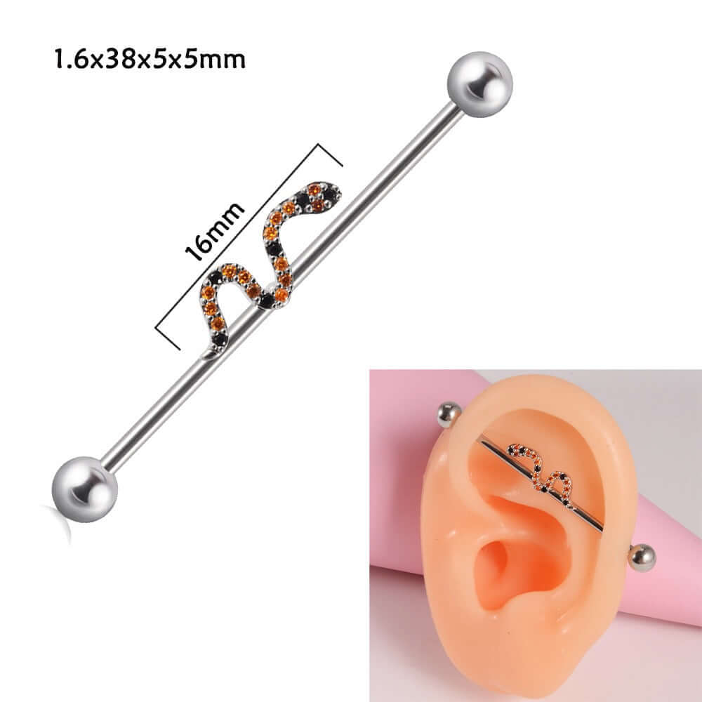 14g Silver Scorpio Insects Industrial Barbell Bar Piercings | DL0121