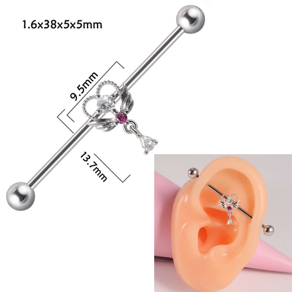 14g Silver Scorpio Insects Industrial Barbell Bar Piercings | DL0121