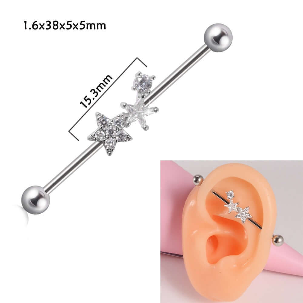 14g Silver Scorpio Insects Industrial Barbell Bar Piercings | DL0121