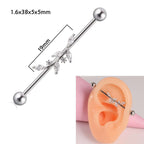 14g Silver Scorpio Insects Industrial Barbell Bar Piercings | DL0121