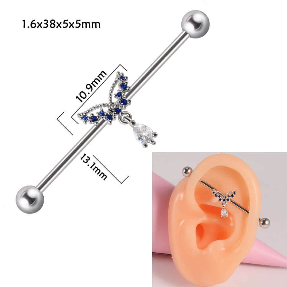 14g Silver Scorpio Insects Industrial Barbell Bar Piercings | DL0121