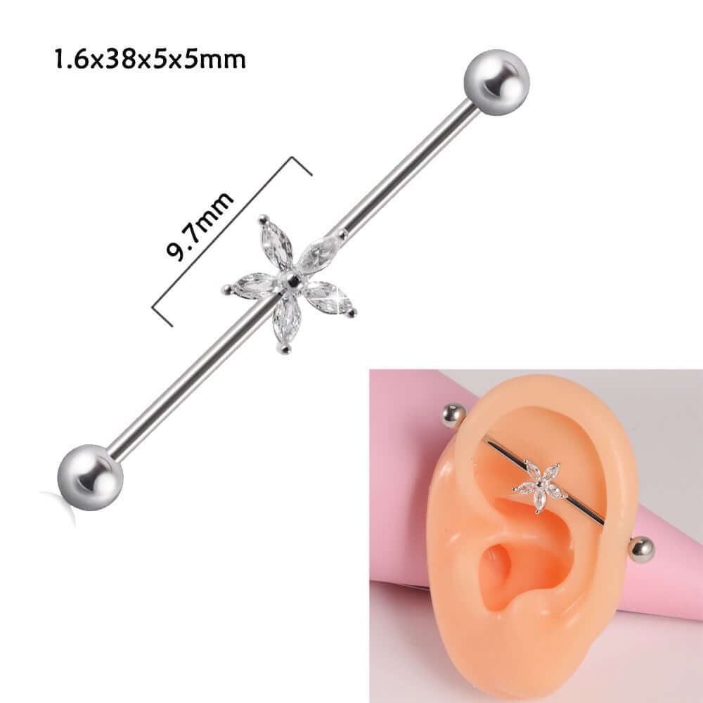 14g Silver Scorpio Insects Industrial Barbell Bar Piercings | DL0121