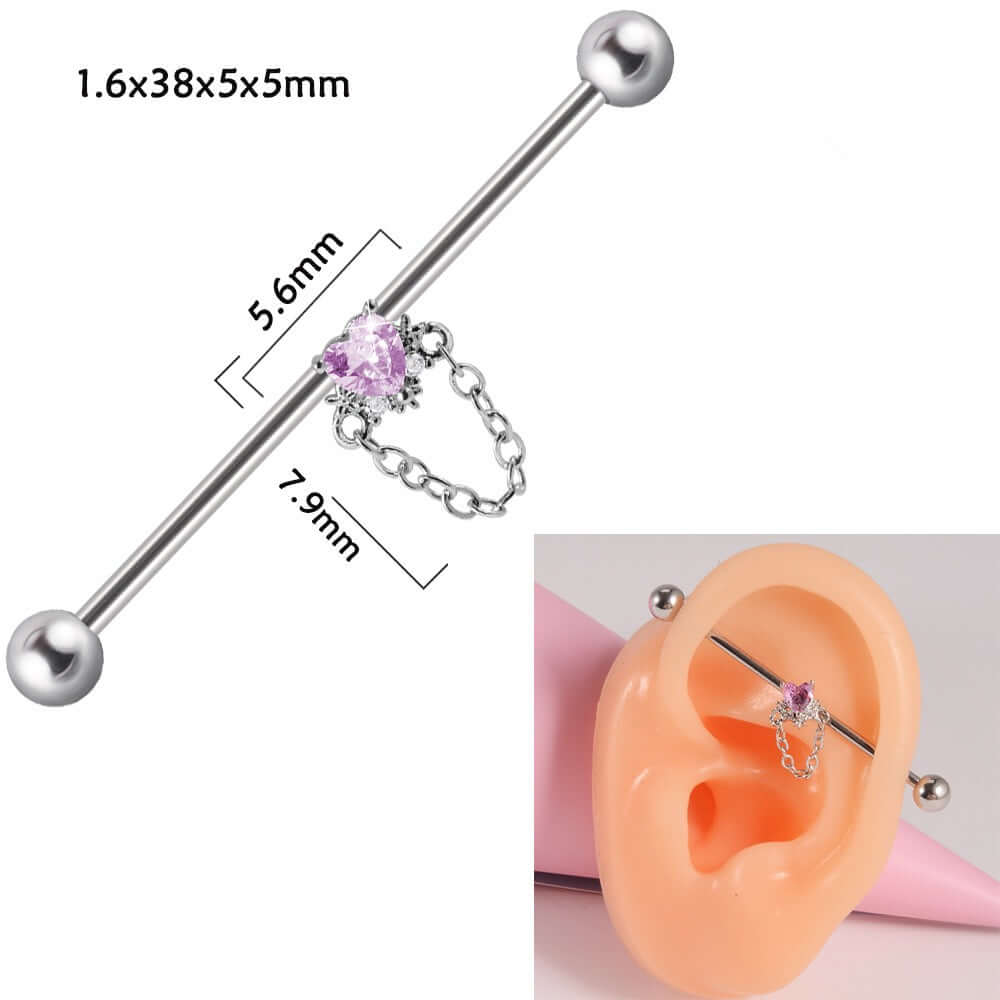 14g Silver Scorpio Insects Industrial Barbell Bar Piercings | DL0121