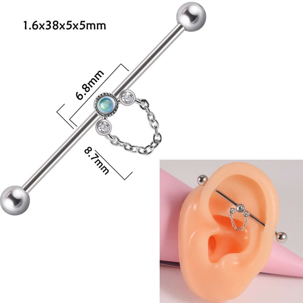 14g Silver Scorpio Insects Industrial Barbell Bar Piercings | DL0121