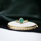 18K Gold Statement Emerald Halo Ring