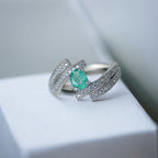 18K Platinum Statement Emerald Ring | NS2405