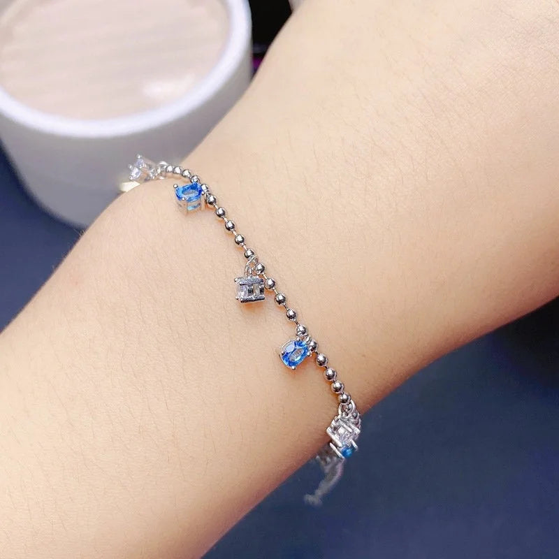 Natural Blue Topaz Bracelet