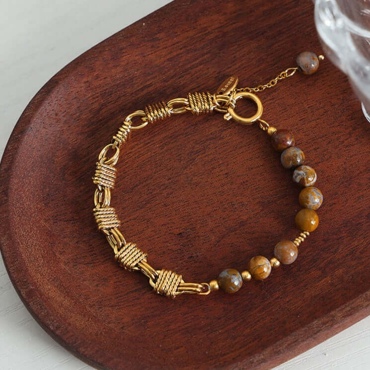 Natural Brown Agate Pig Nose Bracelet