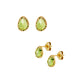 Natural Green Peridot Stud Leo Birthstone Earrings