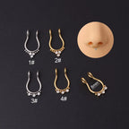 No Piercing Horseshoe Fake Nose Ring Gold and silver