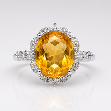 November Citrine Bezel Ring