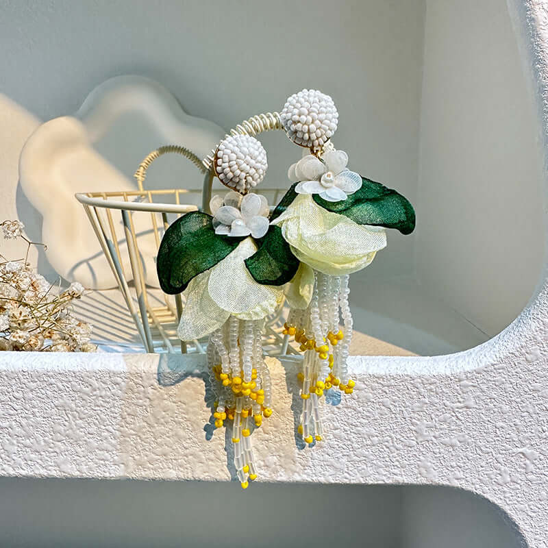 Bohemian Glass Bead Chandelier Earring