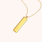 Rectangular Zodiac Pendant Necklace Gold