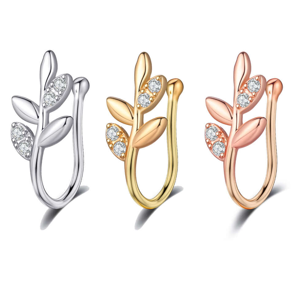 18K Gold Bunny No Piercing Nose Cuff Fake Nose Ring