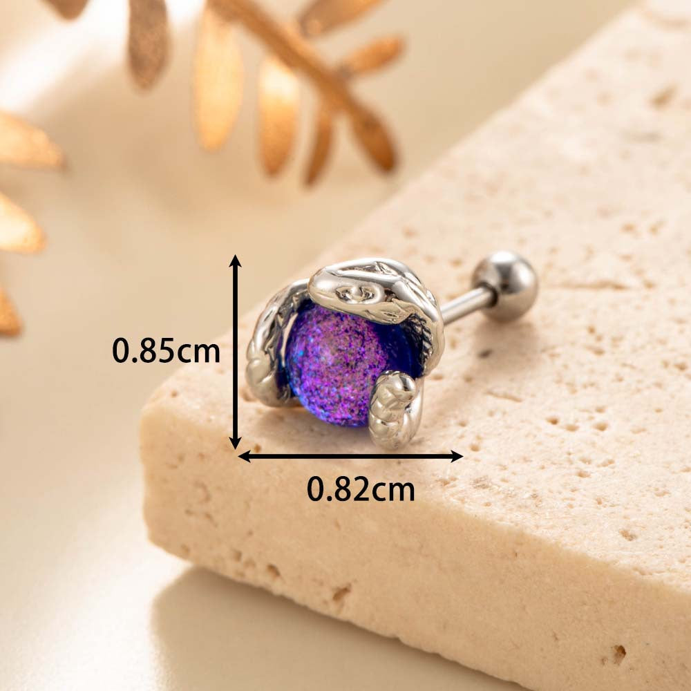 Moonlit Serpent Flat Back Tragus Stud