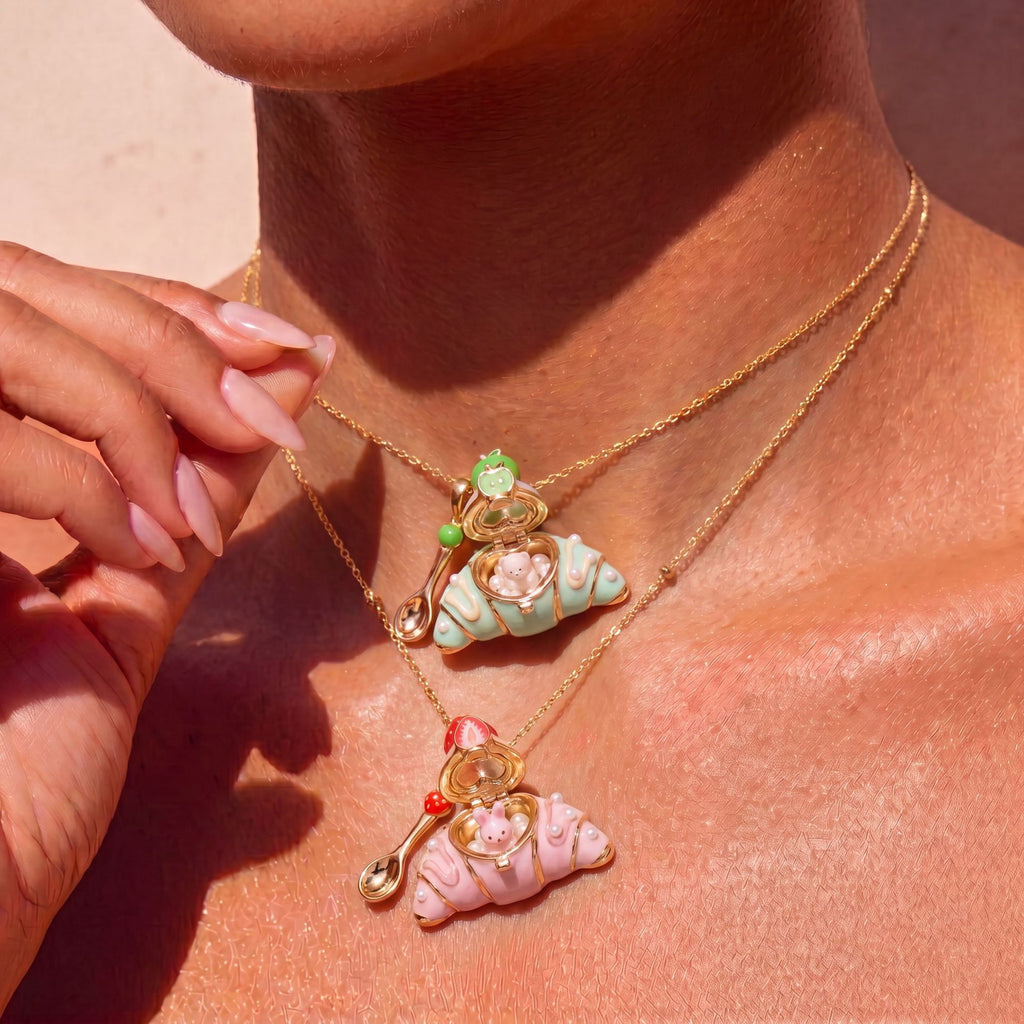 Sweet Critters Croissant Open Charm Necklace