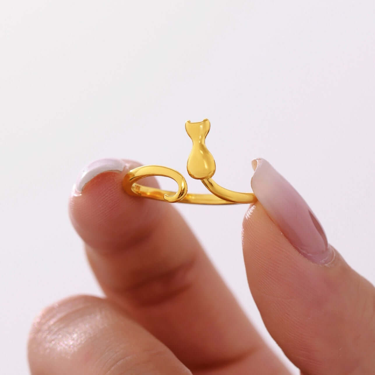 Y2K Two Tone Cat Split Index Ring