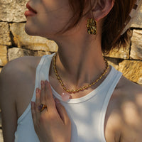 18K Gold Transparent Love Bead Necklace