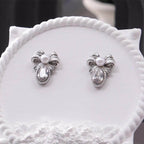 Antique Pearl Bow French Style Stud Earrings