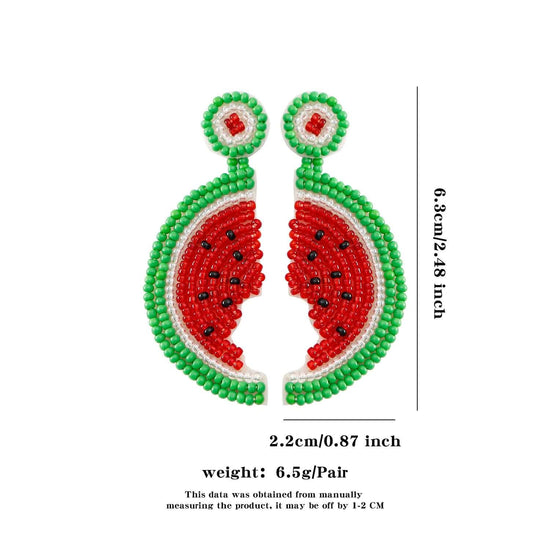 Summer Beach Palm Tree Fruits Earrings