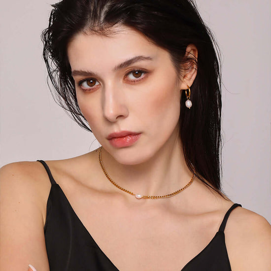 Freshwater Pearl Gold Chain Necklace