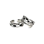 Black & White Checkerboard Layered Ring Silver