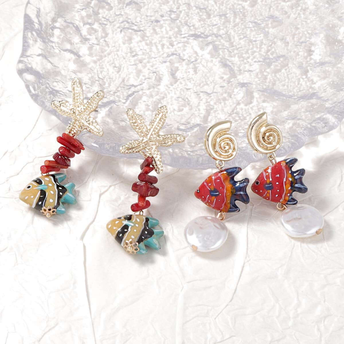 Summer Vacation Starfish Drop Earrings