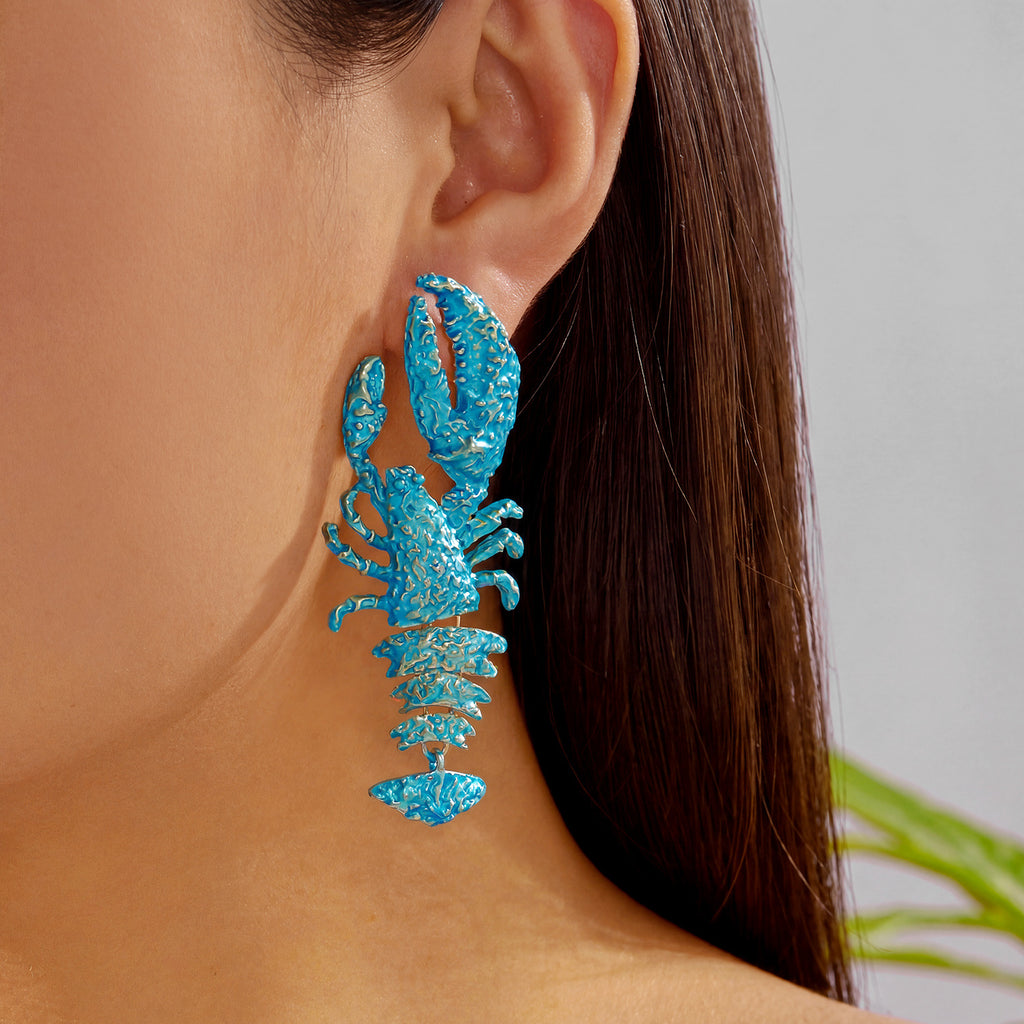 Coastal Summer Lobster Oversize Earrings
