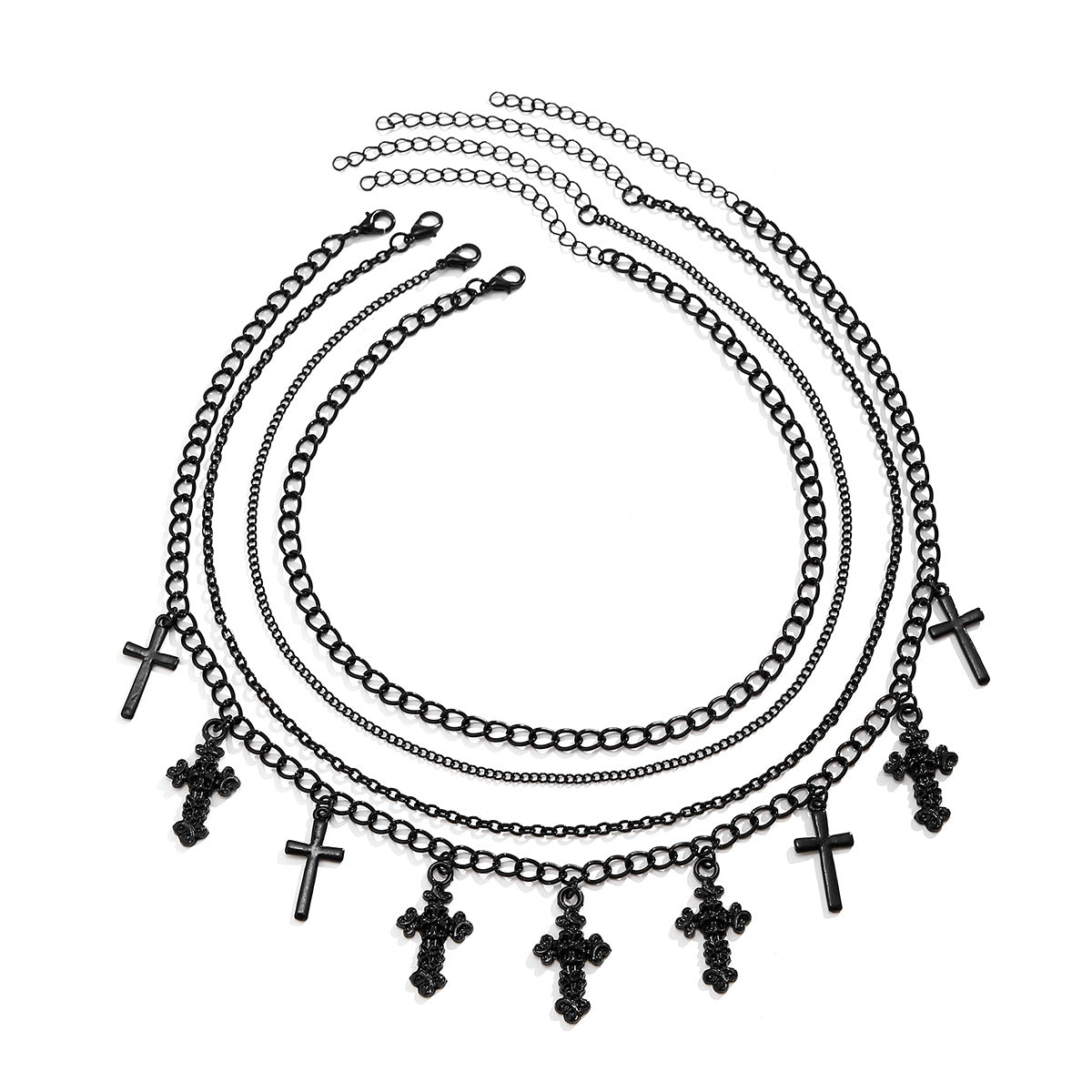 Cool Dark Cross Layering Grunge Necklace Statement 