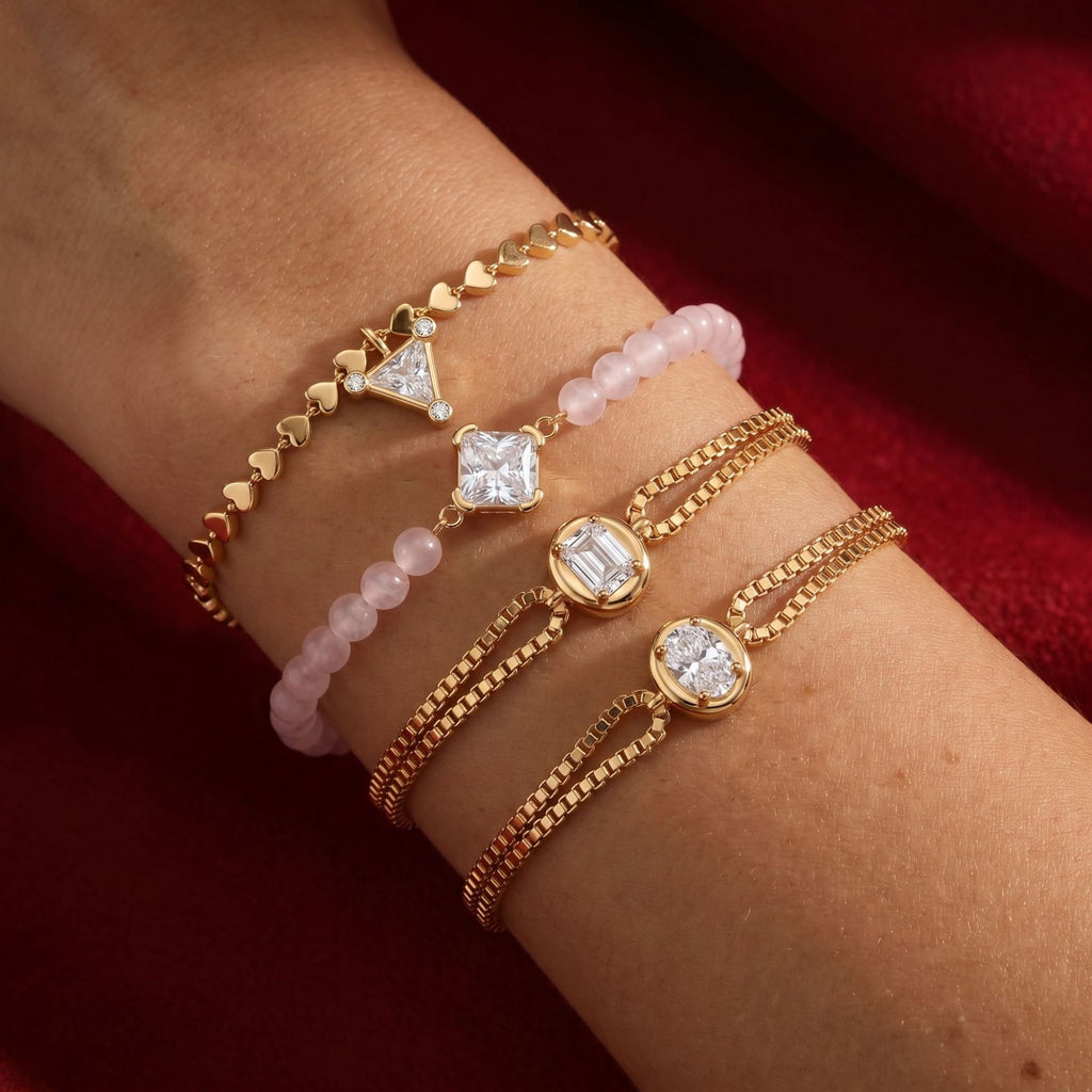 Dainty Heart Chain Layering Bracelet