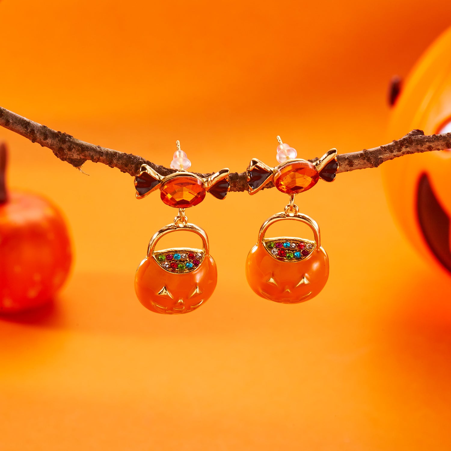 Asymmetric Dancing Skeleton Drop Earrings