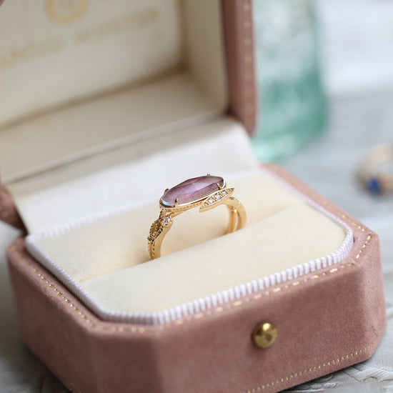 Mystery Labradorite Amethyst Ring