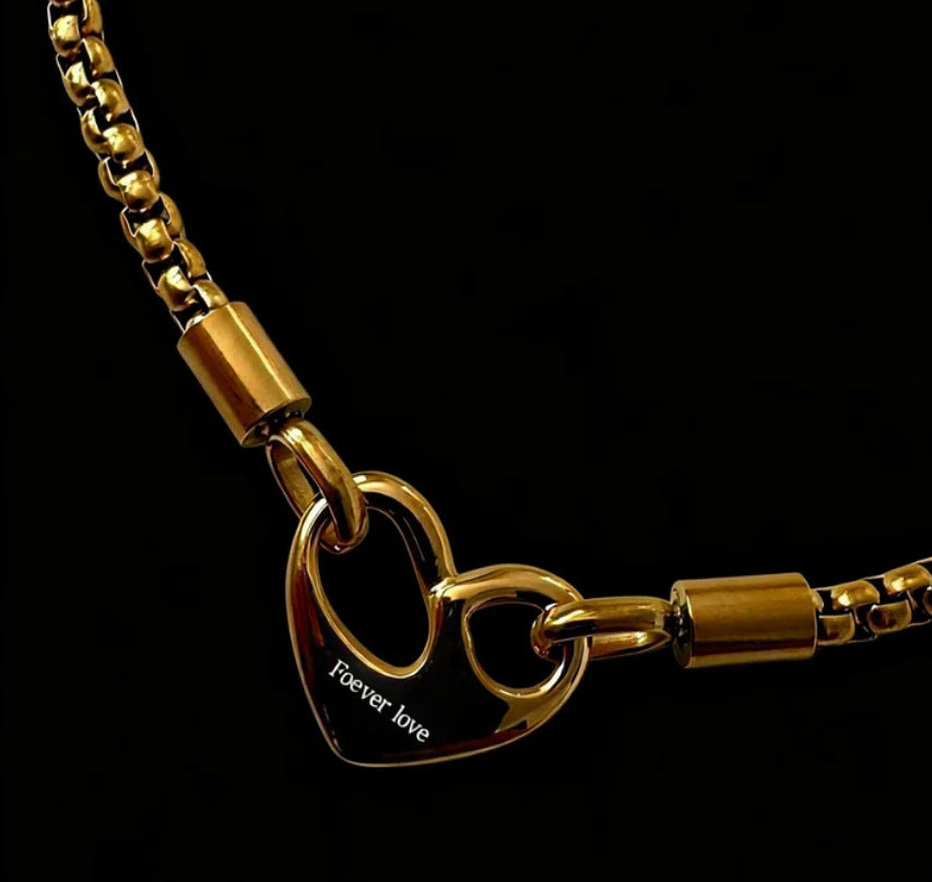 Stainless Steel Heart Necklace Valentine Necklace