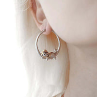 Cozy Laying Cat Small Hoop Earrings
