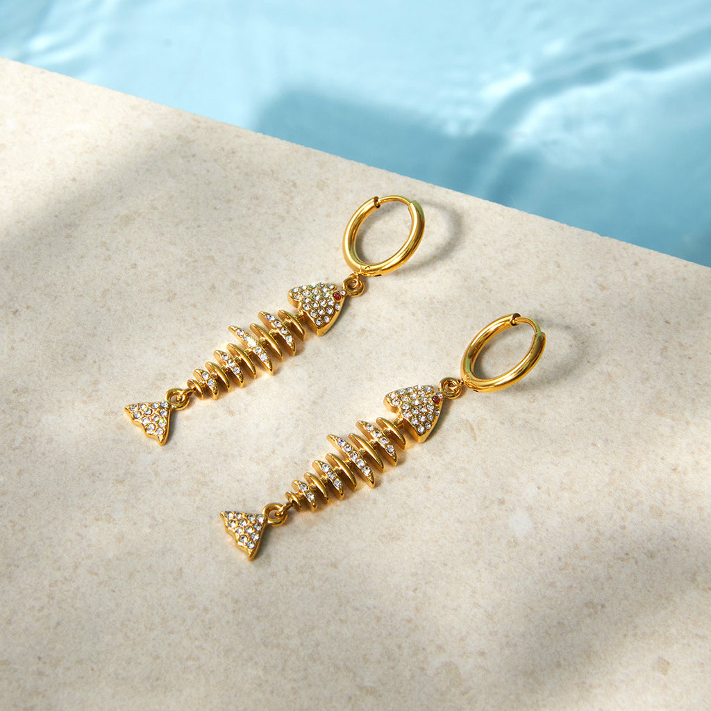 EDGY Fishbone Hoop Earrings