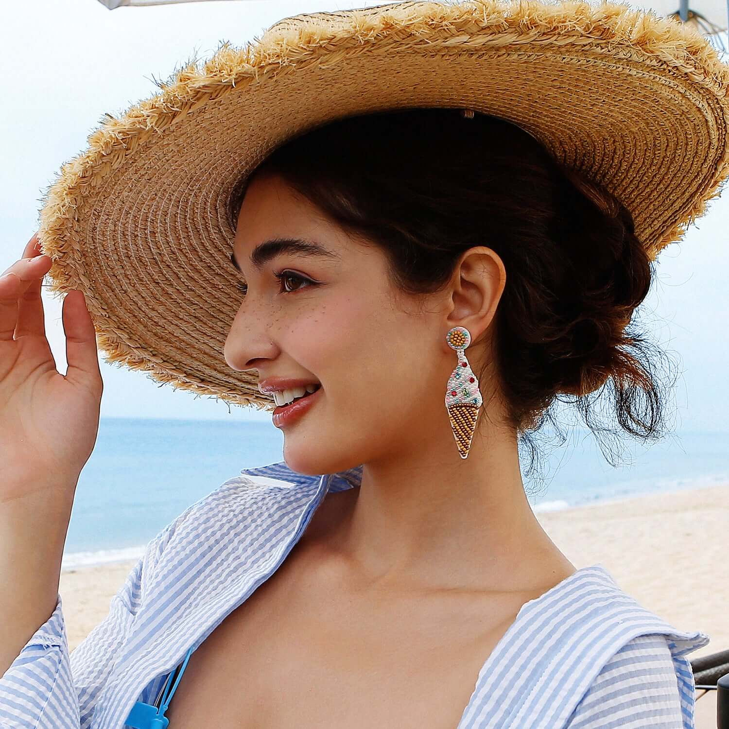 Summer Beach Palm Tree Fruits Earrings