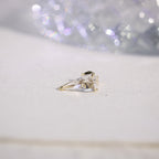 Asymmetric Clear Quartz Invisible Heart Earring Stud