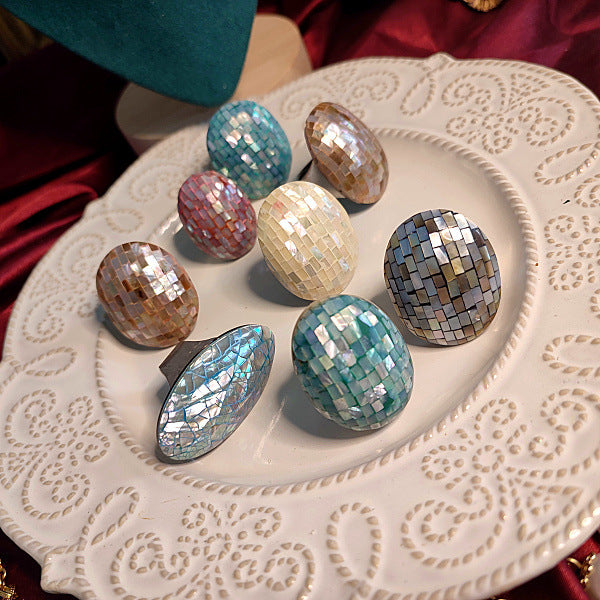 Mosaic Whisper Vintage Shell Statement Ring