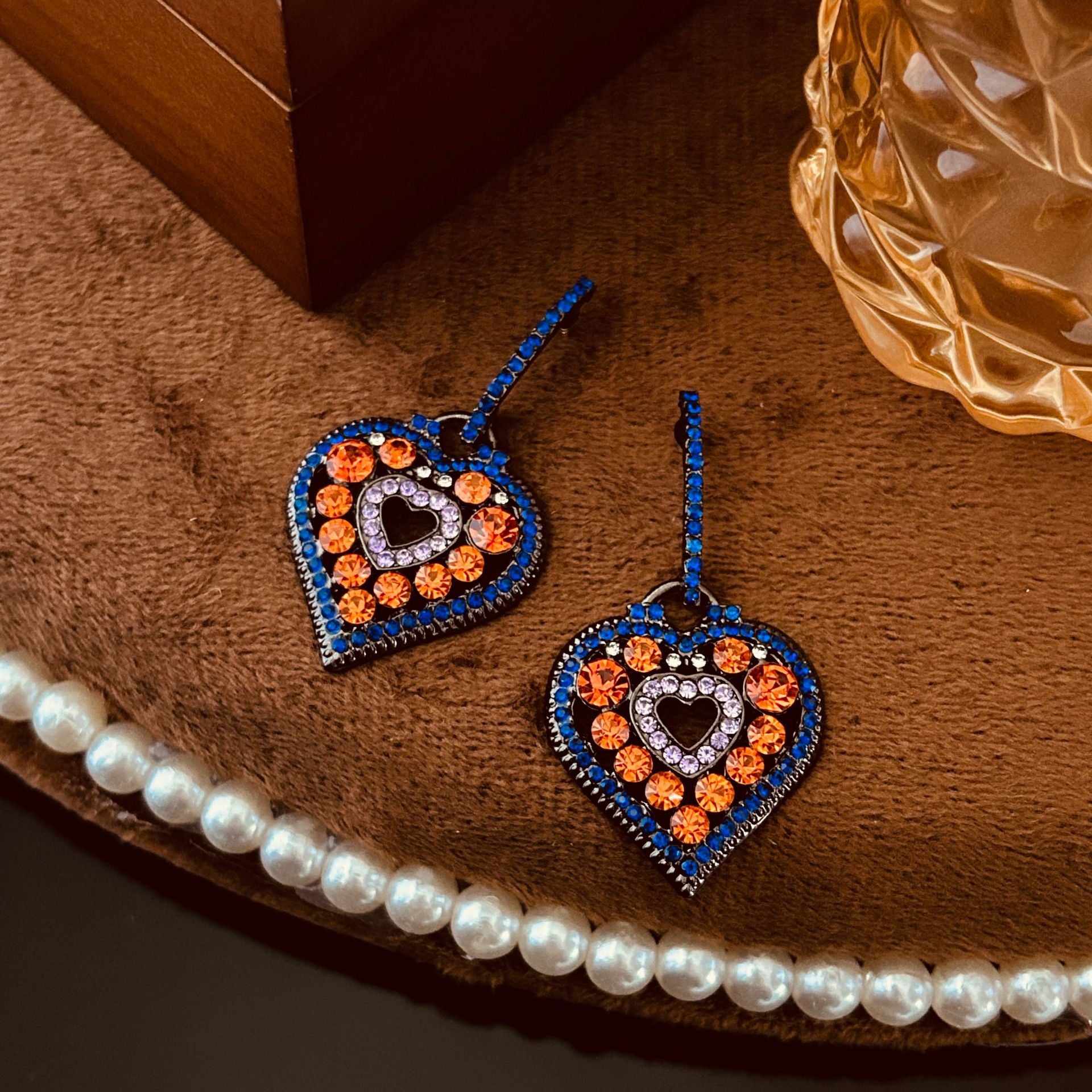 Colorful Bohemian Heart Bead Drop Earrings