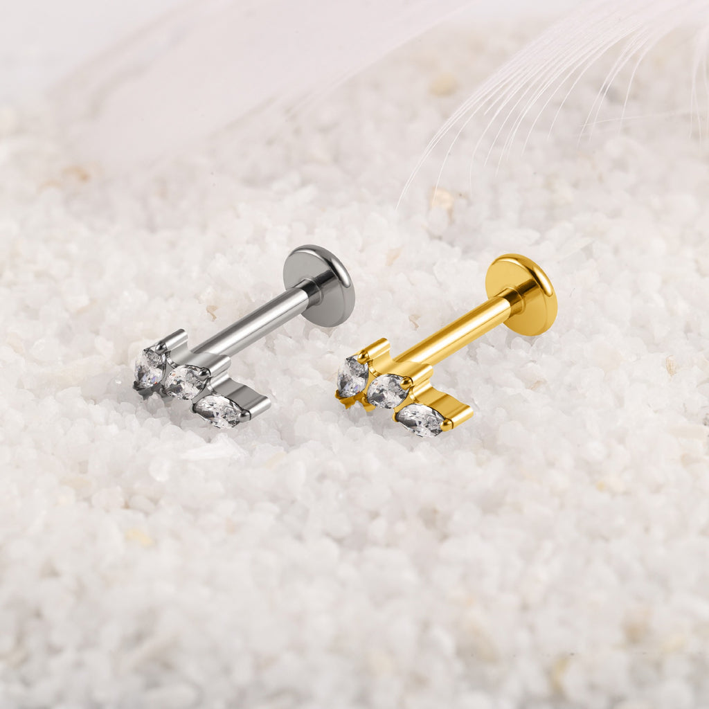Swan Threaded Screw Flat Back Earrings