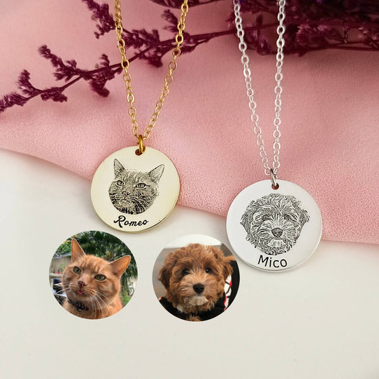 Personalise Pet Photo Disc Pendant Necklace