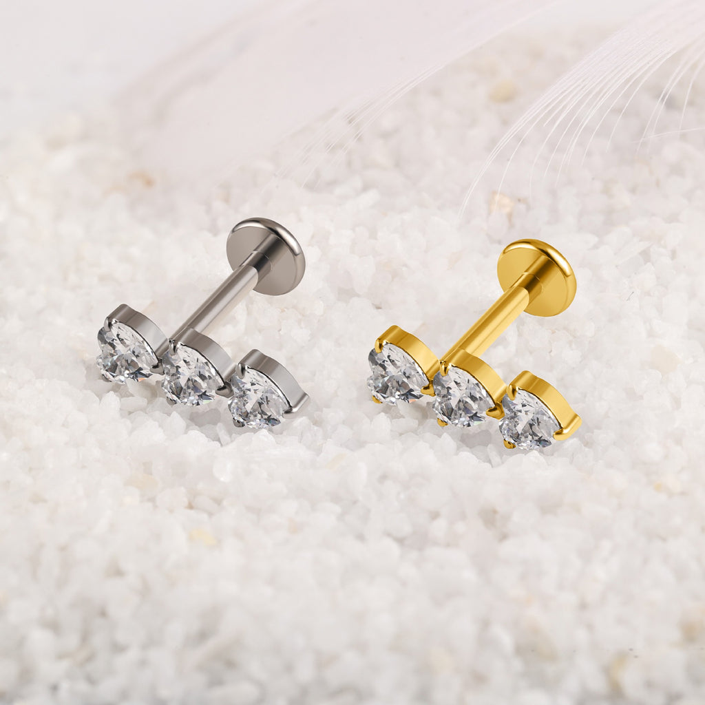 Swan Threaded Screw Flat Back Earrings