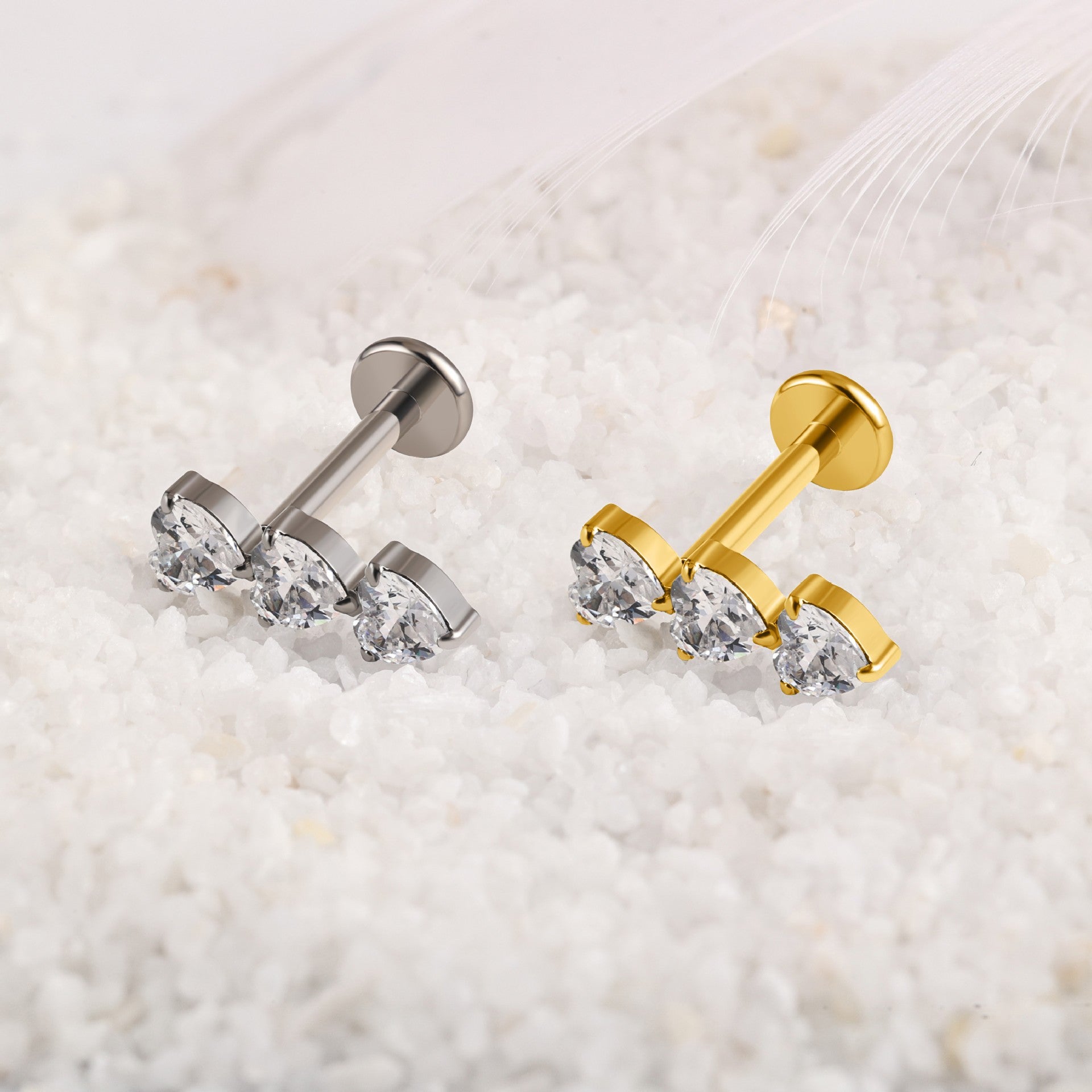 Swan Threaded Screw Flat Back Earrings