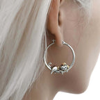 Cozy Laying Cat Small Hoop Earrings