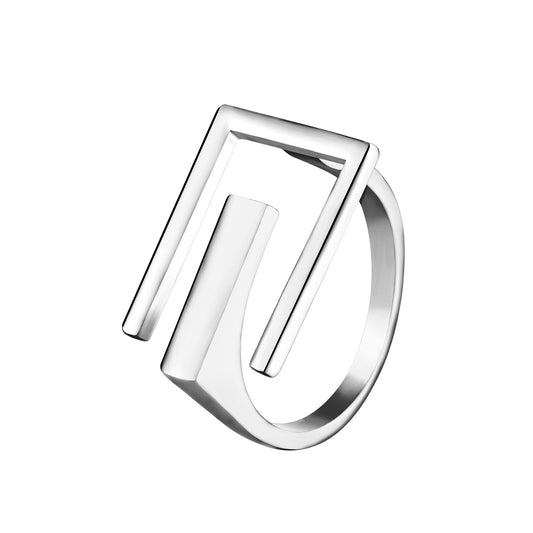 Korean Style E Shaped Open Maze Ring