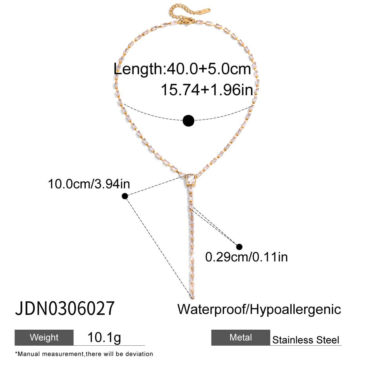 Simple WaterDrop CZ Necklace | JDN1130
