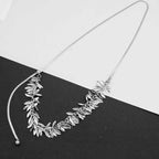 Sequin Leaf Multi Way Y Chain Tassel Necklace