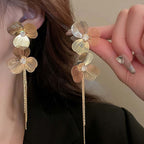 Baroque Large Flower Tassel Exaggerate Earrings