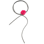 Rose Phantom Flower Suede Choker Costume Necklace | X411