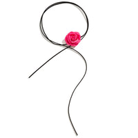 Rose Phantom Flower Suede Choker Costume Necklace | X411